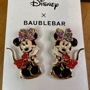 NEW Disney X BAUBLEBAR Minnie Mouse Up ears Bow Earrings BaubleBar Jewelry